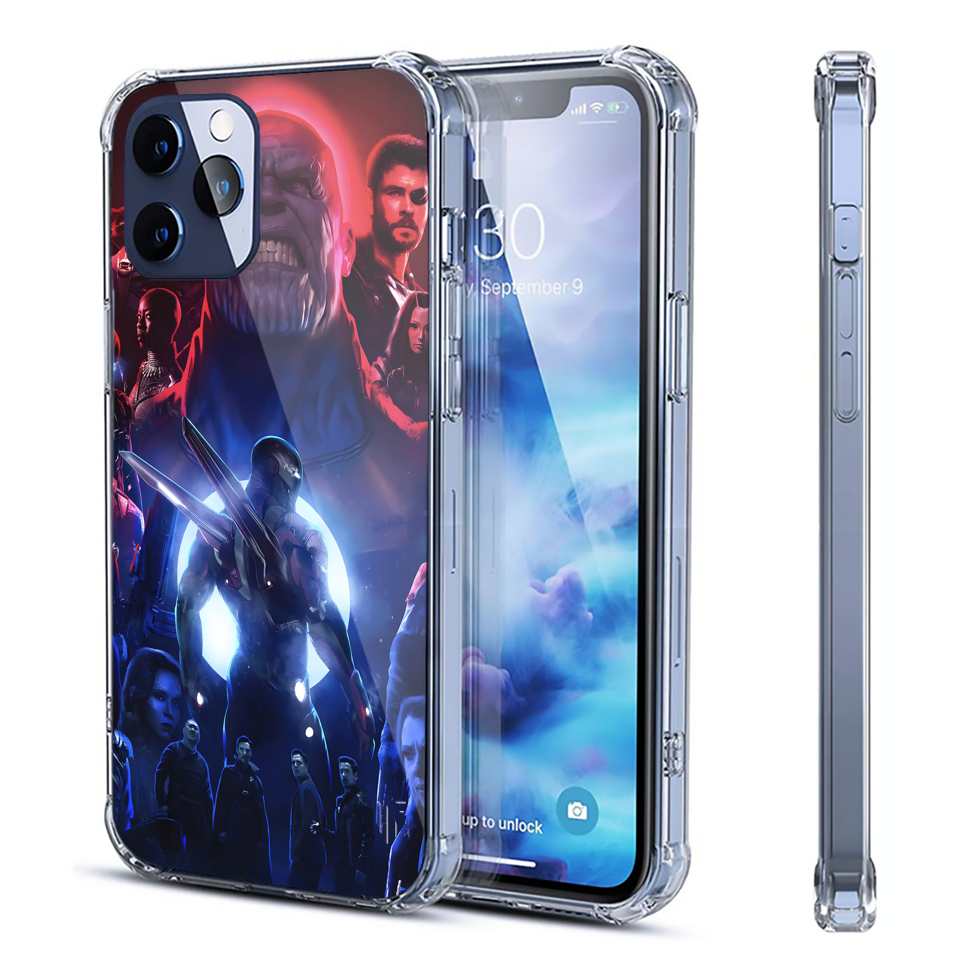 （画像用） アベンジャーズ The Avengers 【iPhone 12シリーズ対応】透明スマホケース（クリアソフトケース）